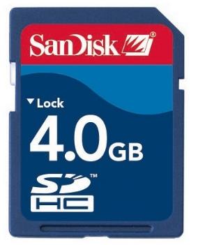 Sandisk 4 GB SDHC kort