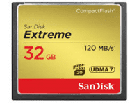 Sandisk Extreme CompactFlash 32Gb 120Mb/s.