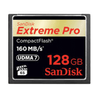 Sandisk Extreme Pro CompactFlash 128Gb 160Mb/s.