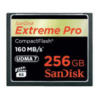Sandisk Extreme Pro CompactFlash 256Gb 160Mb/s.