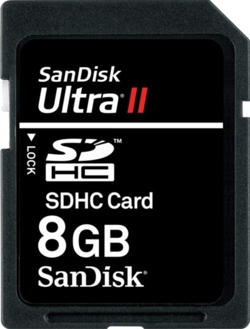 Sandisk 8 GB SDHC ultra II kort