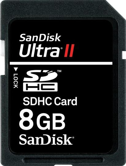 Sandisk 8 GB SDHC ultra II kort